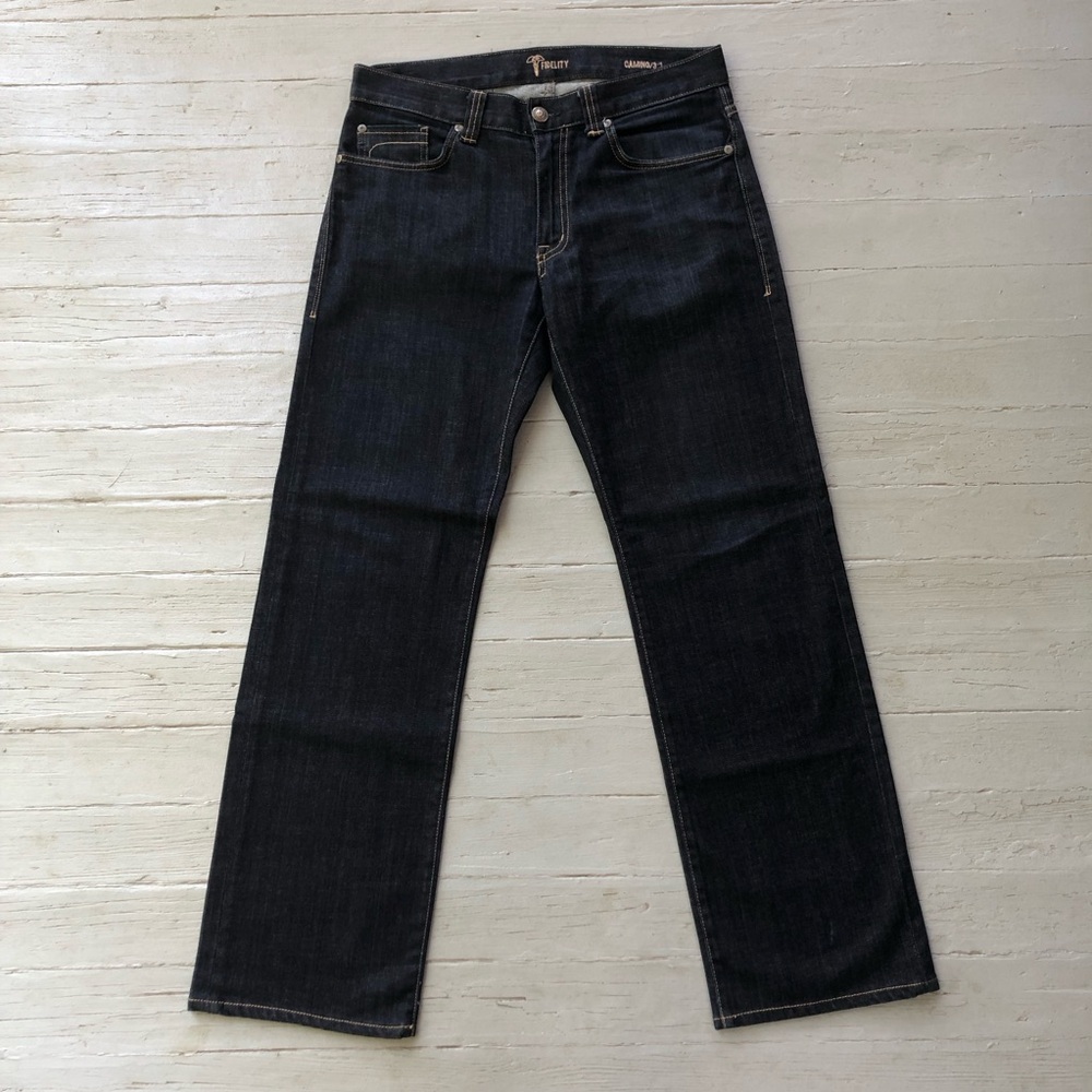 Fidelity Denim Men’s Jeans Camino Size 34 Dark Wash Straight Leg